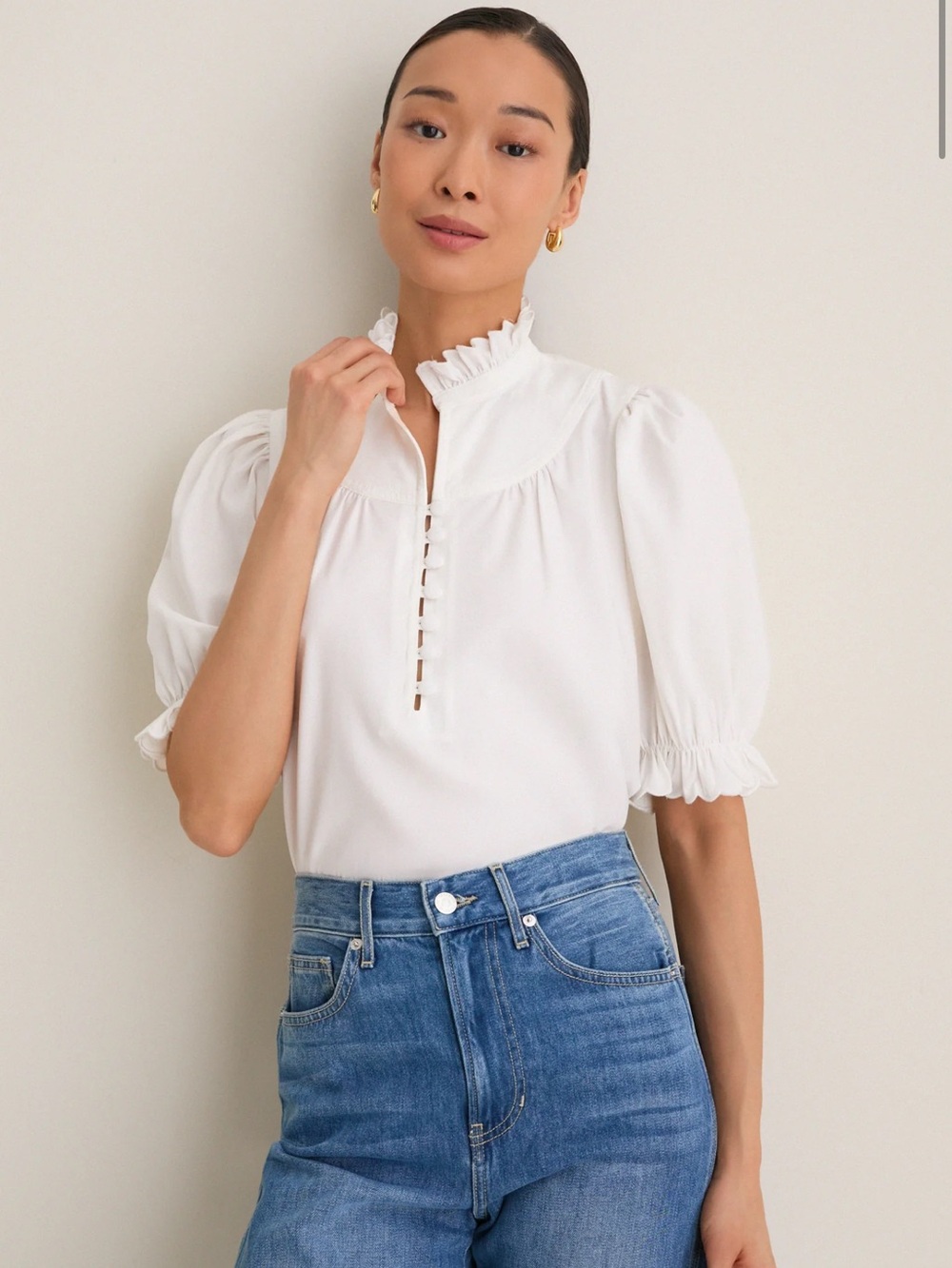 Pomander Place Selena Blouse, Sz s, white